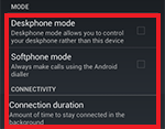 Mode settings