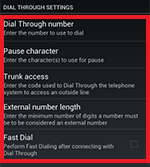Dial Through settings