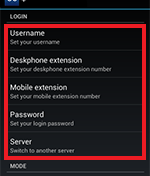 Login settings